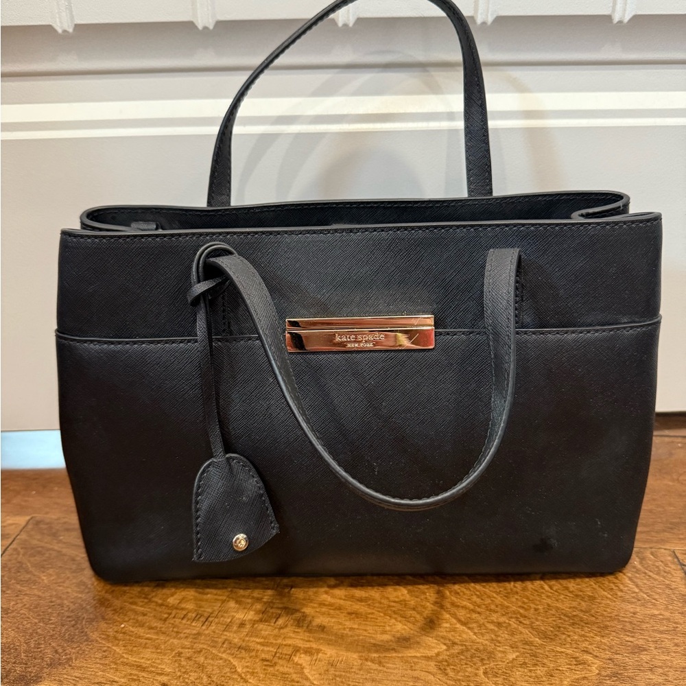 Kate Spade Black Leather Tote Bag